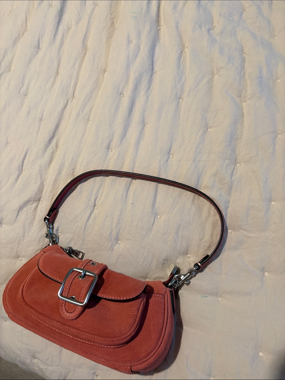 Coach Suede Shoulder Bag in Rust